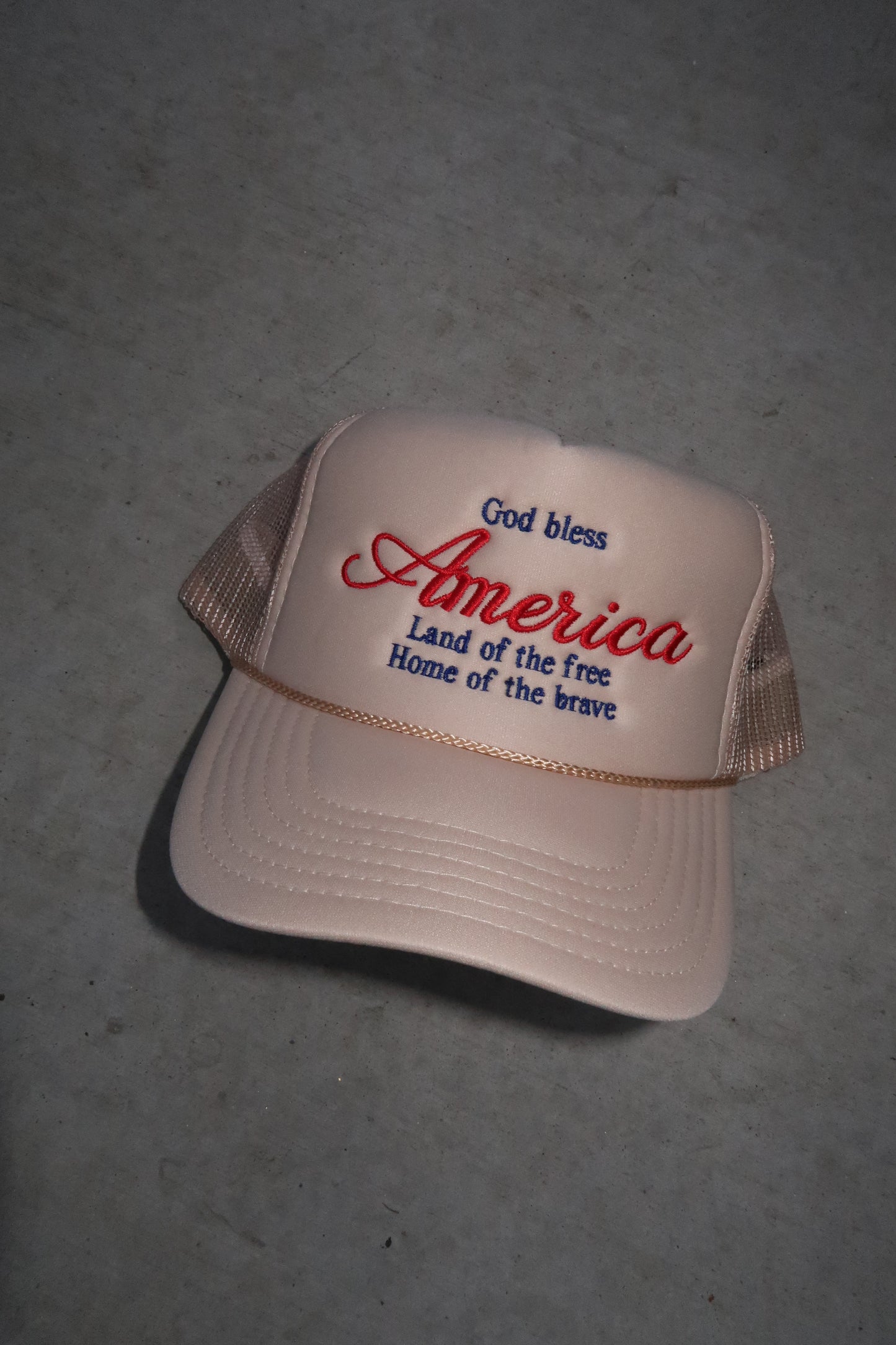 God Bless America Embroidered Trucker Hat | Patriotic Hat