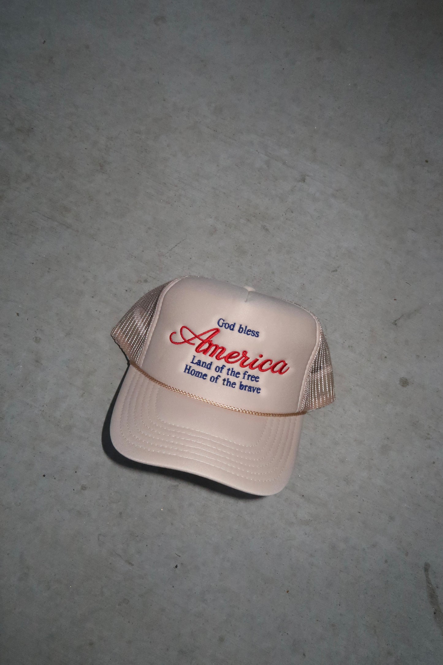 God Bless America Embroidered Trucker Hat | Patriotic Hat